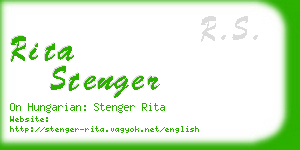 rita stenger business card